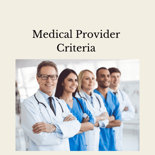 Medical Provider Criteria